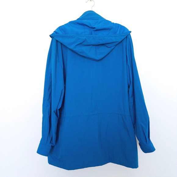 VTG Eddie Bauer Mens Jacket Size L Blue Hooded Raincoat Outdoor Gorpcore Utility - Picture 7 of 7